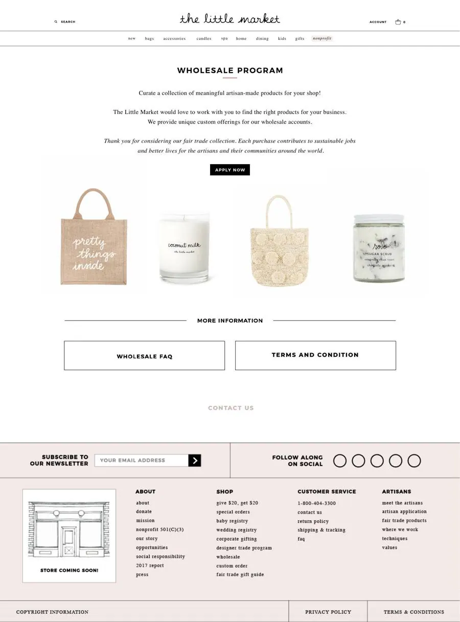 Wholesale program page