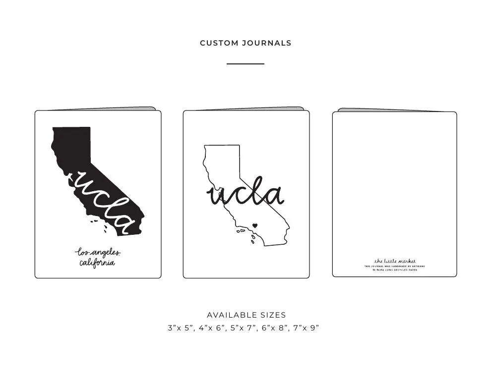 Custom journals in black and white