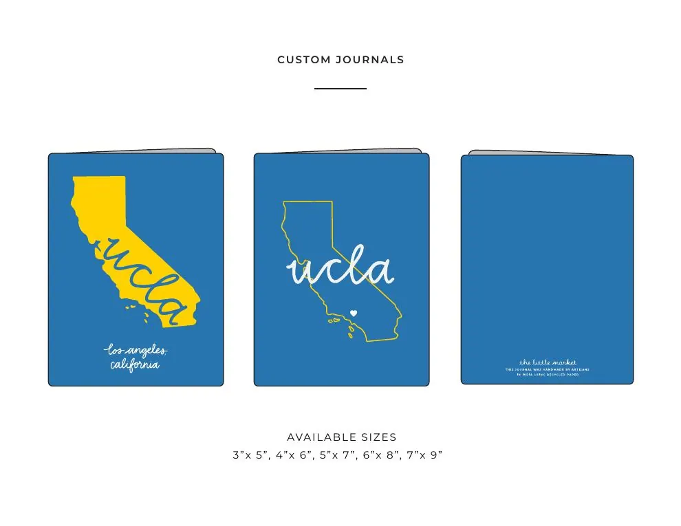 Custom journals in UCLA blue and gold