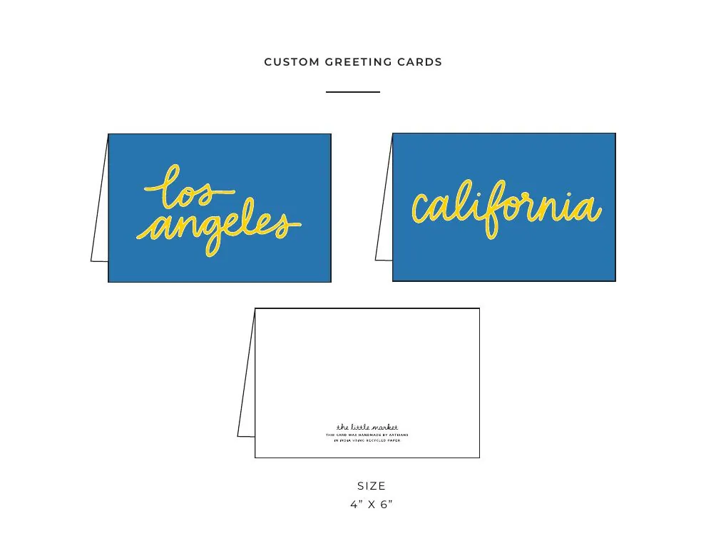 Greeting cards in blue and gold
